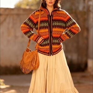 Hand Knitted Peruvian Alpaca Wool Cardigan